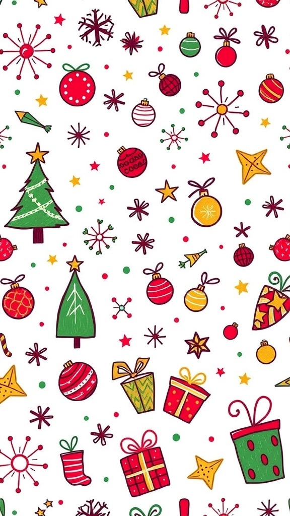 Festive Christmas Doodles Wallpaper